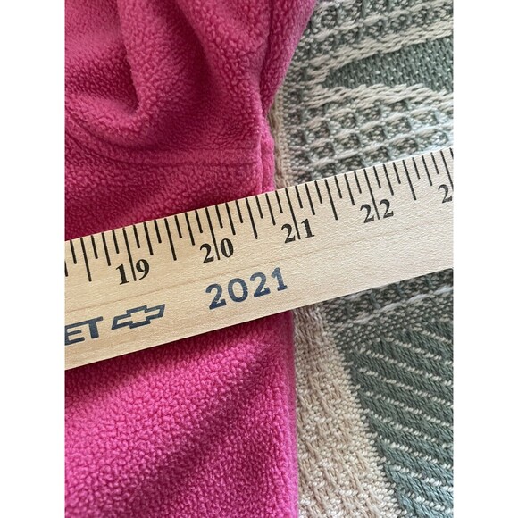 LL Bean Fleece Full Zip Up Funnel Neck Jacket Womens Size M Bright Pink - Picture 7 of 8